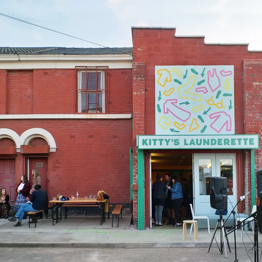 Street exterior of kitty's launderette